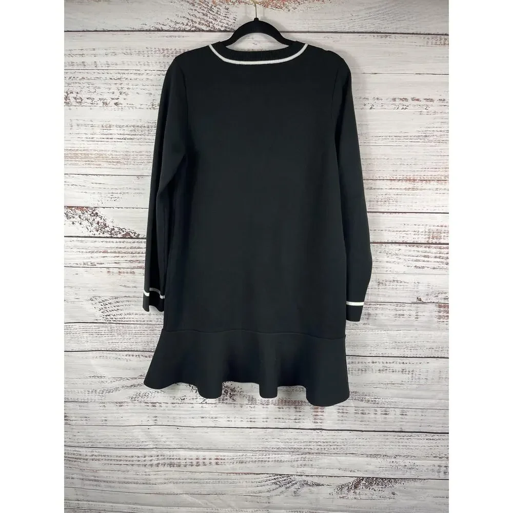 Endless Rose Sweater Dress Womens Medium Black Contrast Trim Button Front Short - Picture 9 of 11